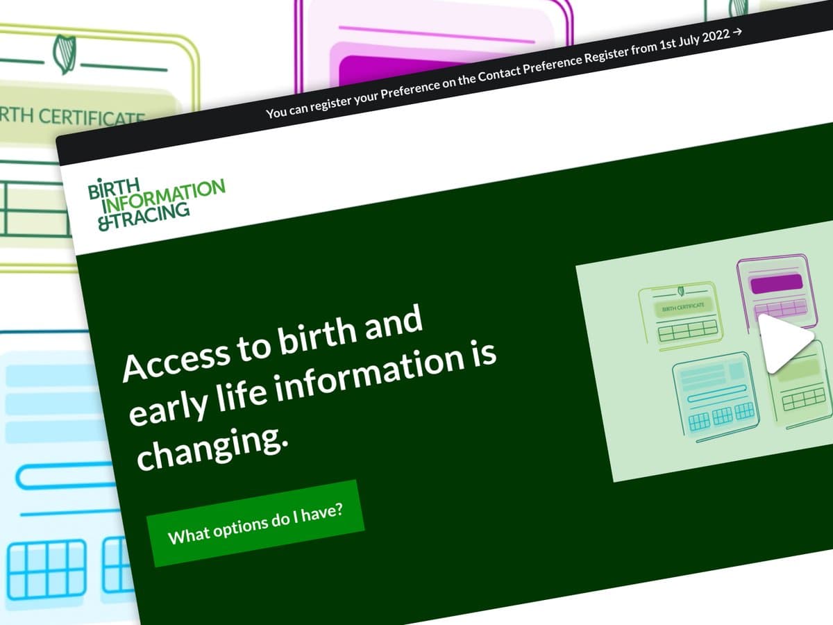 Birthinfo.ie website screenshot
