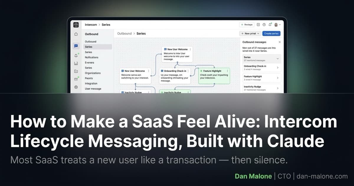 How to Make a SaaS Feel Alive: Intercom Lifecycle Messaging, Built with Claude