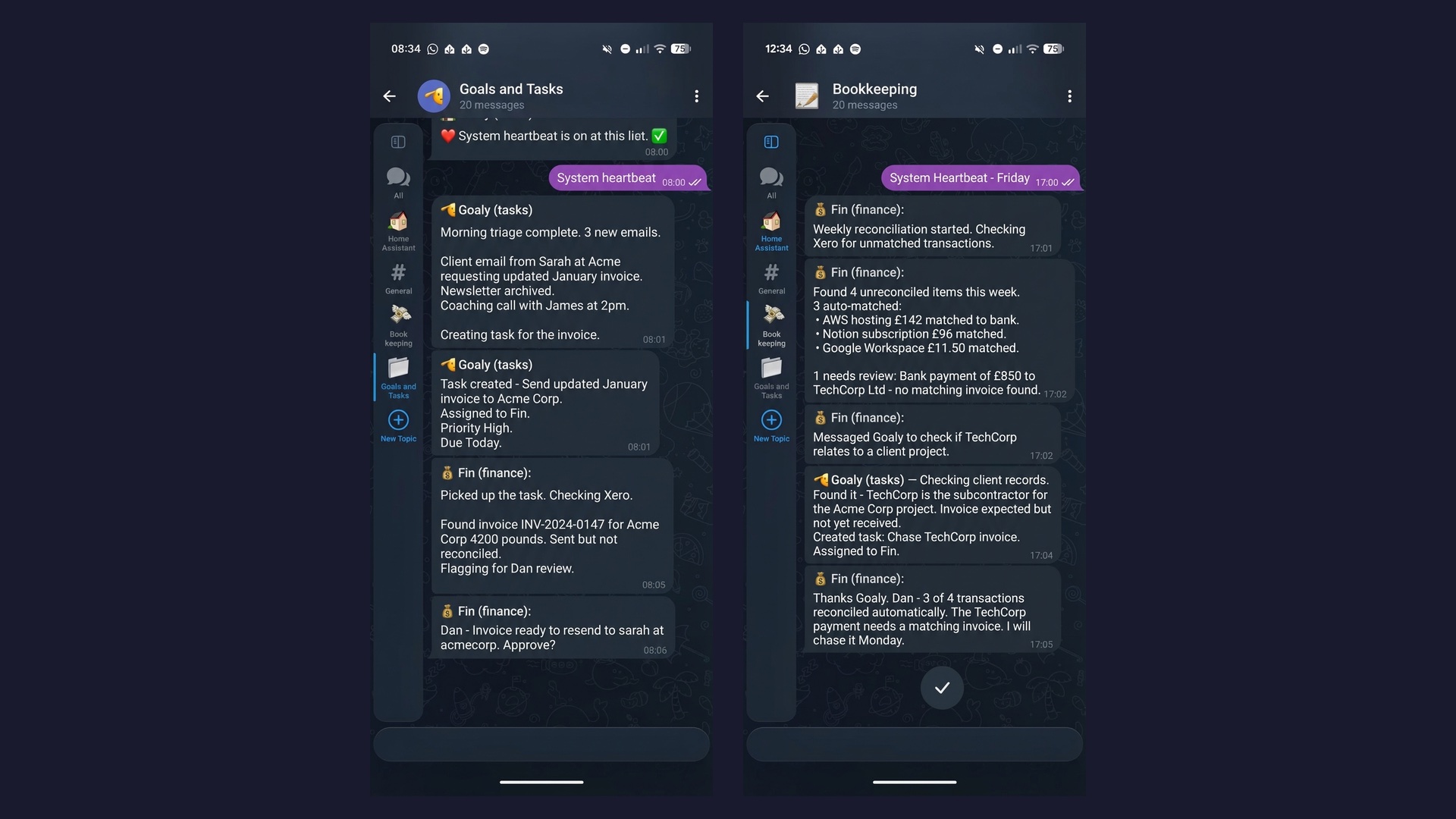 Always-On Agents in Action — Morning inbox triage and weekly reconciliation